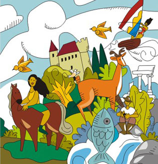paradores Nacionales, ilustración de Montse Noguera